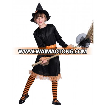 Cute girls halloween party pumpkin costume witch costume